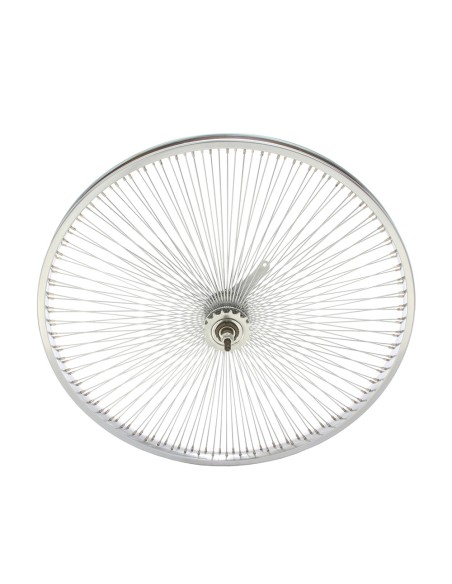 26 Steel Coaster Wheel 144 Spoke 14g UCP 3/8 Axle Single Wall Chrome.